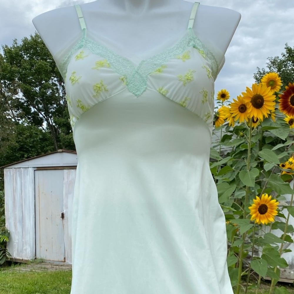 darling hand dyed sea foam green slip dress